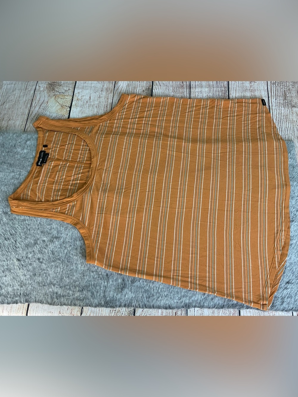 Prana Striped Mustard Racerback Tank Top Size XL